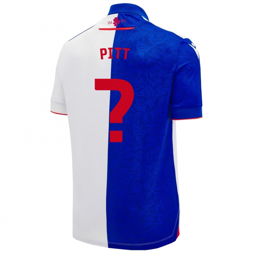 Niño Camiseta Theo Pitt #0 Azul Cielo Blanco 1ª Equipación 2024/25 La Camisa