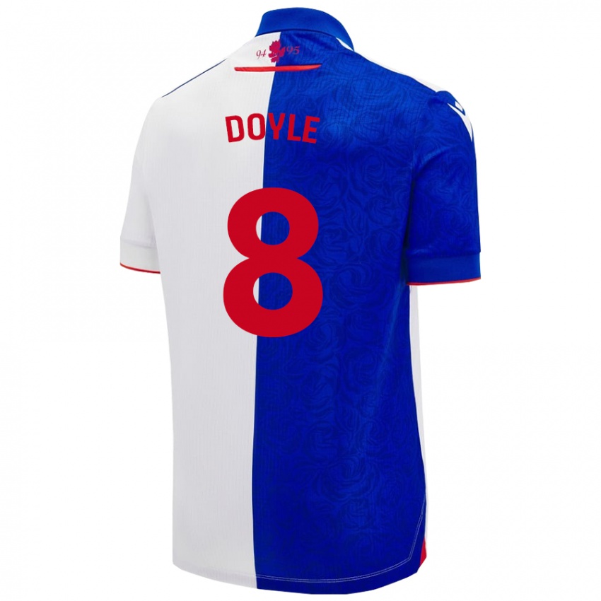 Niño Camiseta Emma Doyle #8 Azul Cielo Blanco 1ª Equipación 2024/25 La Camisa