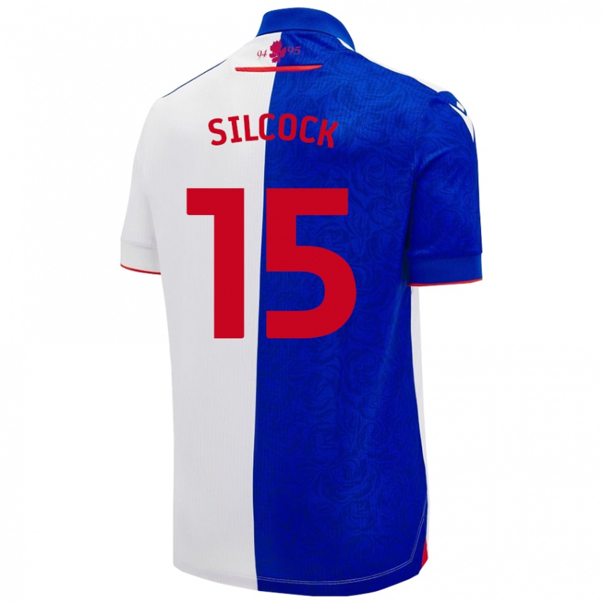 Niño Camiseta Hannah Silcock #15 Azul Cielo Blanco 1ª Equipación 2024/25 La Camisa