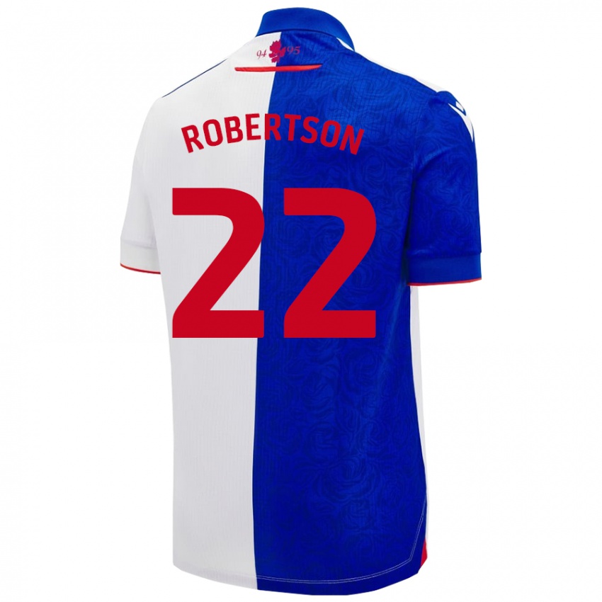 Niño Camiseta Millie Robertson #22 Azul Cielo Blanco 1ª Equipación 2024/25 La Camisa