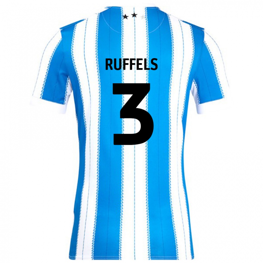 Niño Camiseta Josh Ruffels #3 Azul Blanco 1ª Equipación 2024/25 La Camisa