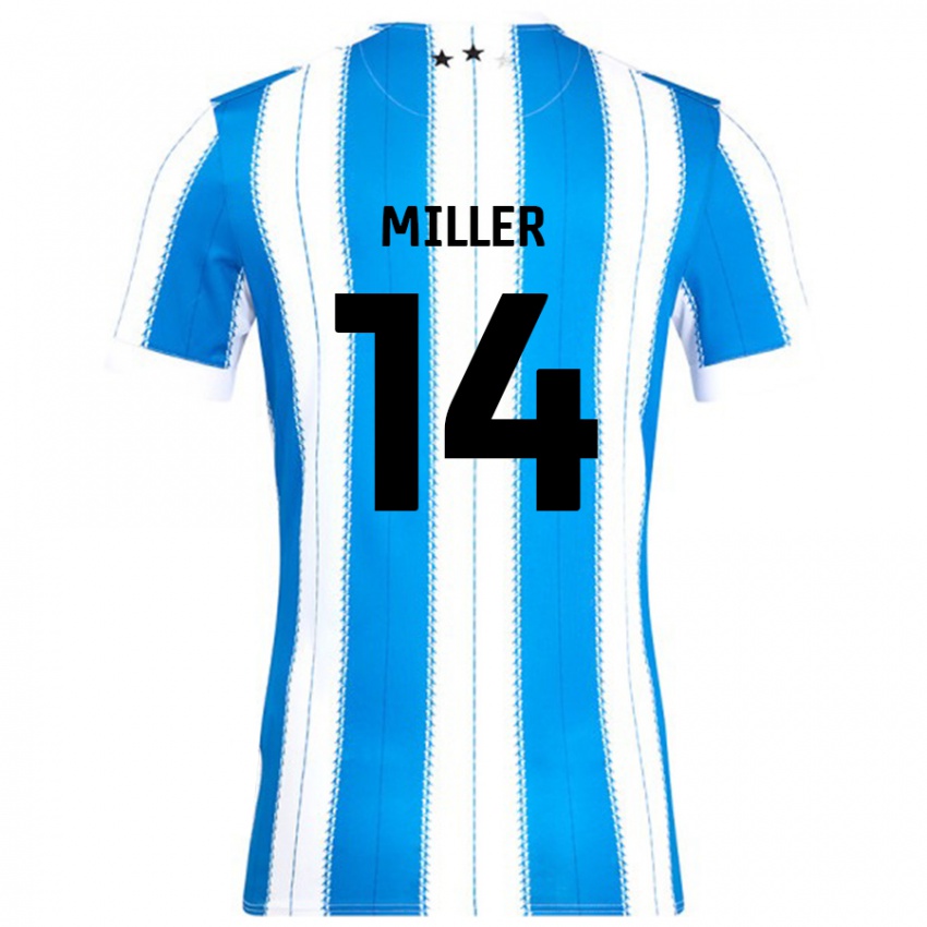 Niño Camiseta Mickel Miller #14 Azul Blanco 1ª Equipación 2024/25 La Camisa