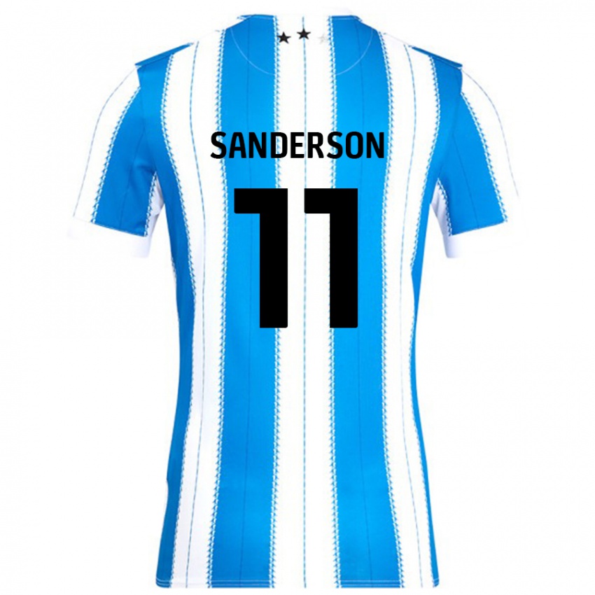 Niño Camiseta Brittany Sanderson #11 Azul Blanco 1ª Equipación 2024/25 La Camisa