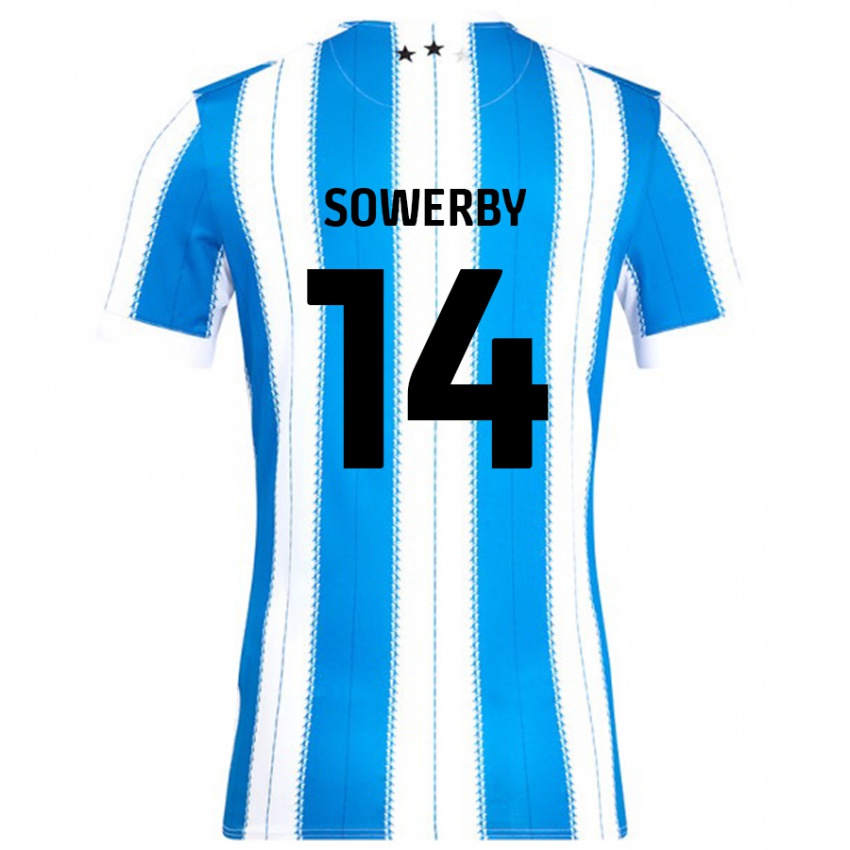 Niño Camiseta Lucy Sowerby #14 Azul Blanco 1ª Equipación 2024/25 La Camisa