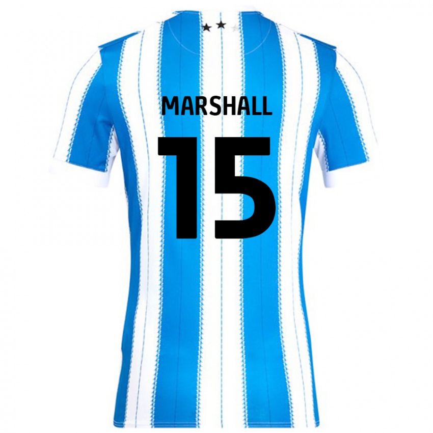 Niño Camiseta Georgia Marshall #15 Azul Blanco 1ª Equipación 2024/25 La Camisa