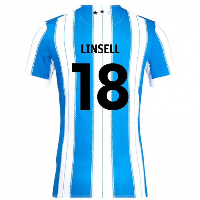 Niño Camiseta Alice Linsell #18 Azul Blanco 1ª Equipación 2024/25 La Camisa