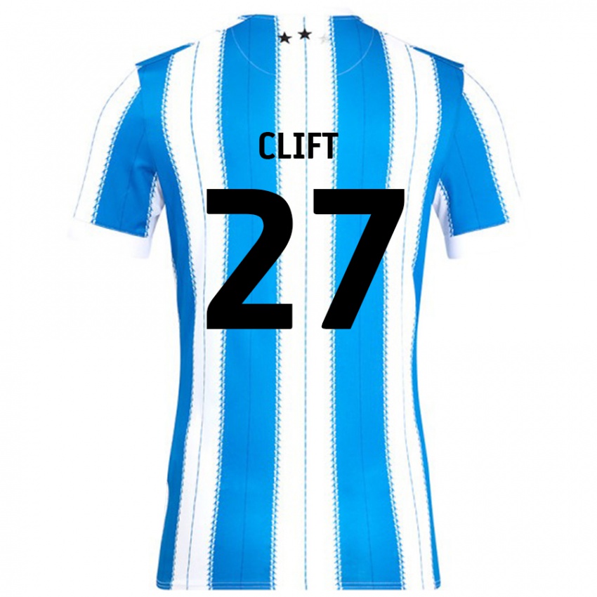 Niño Camiseta Cassidy Clift #27 Azul Blanco 1ª Equipación 2024/25 La Camisa