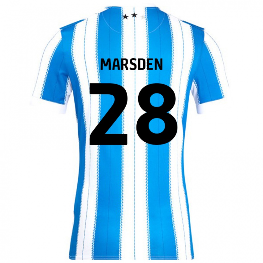 Niño Camiseta Brooke Marsden #28 Azul Blanco 1ª Equipación 2024/25 La Camisa