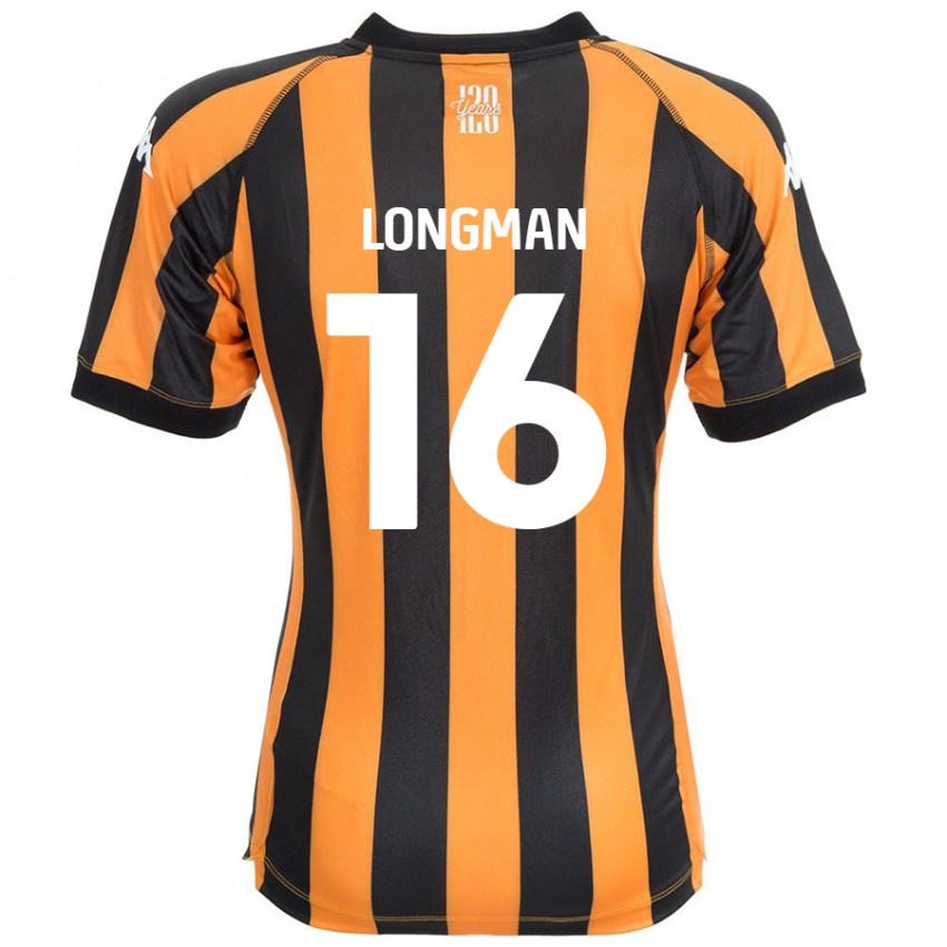 Niño Camiseta Ryan Longman #16 Negro Ámbar 1ª Equipación 2024/25 La Camisa