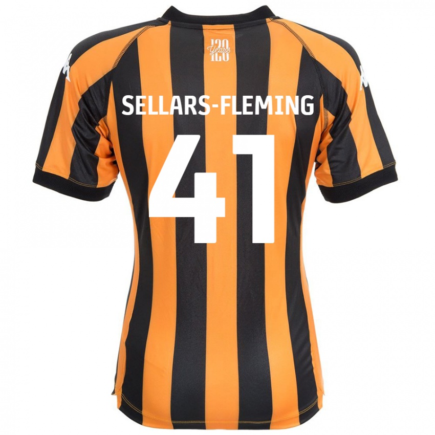 Niño Camiseta Tyrell Sellars-Fleming #41 Negro Ámbar 1ª Equipación 2024/25 La Camisa