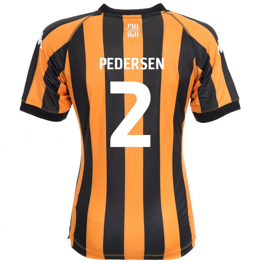 Niño Camiseta Eden Pedersen #2 Negro Ámbar 1ª Equipación 2024/25 La Camisa