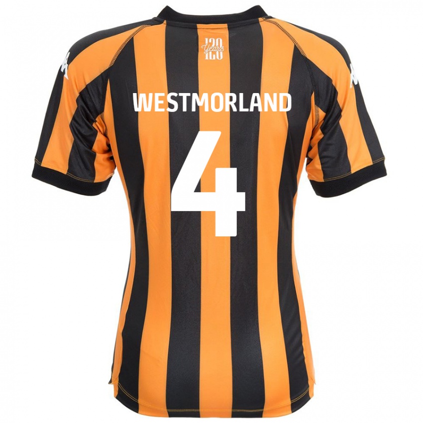 Niño Camiseta Emma Westmorland #4 Negro Ámbar 1ª Equipación 2024/25 La Camisa