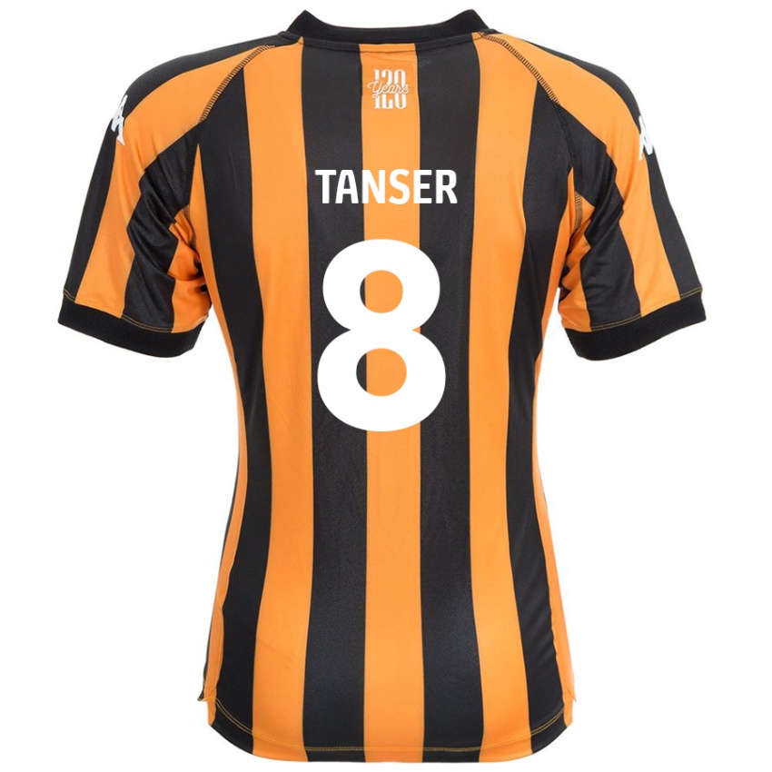 Niño Camiseta Ellie Tanser #8 Negro Ámbar 1ª Equipación 2024/25 La Camisa