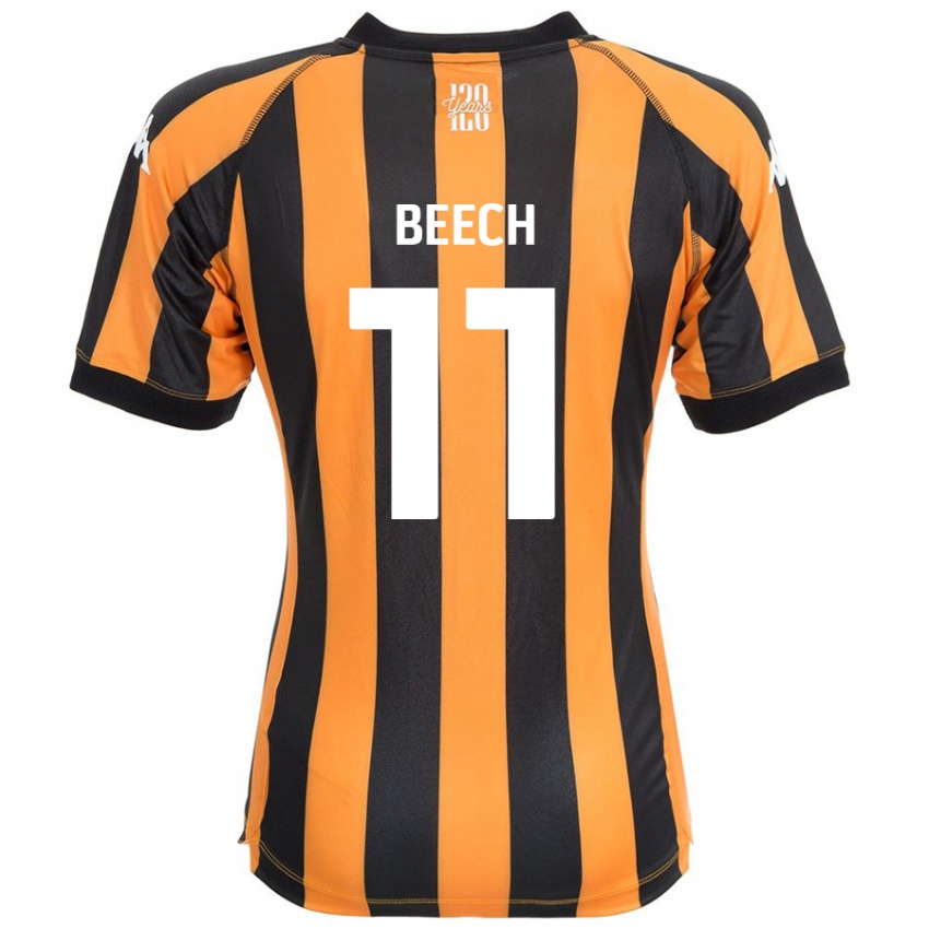 Niño Camiseta Rebecca Beech #11 Negro Ámbar 1ª Equipación 2024/25 La Camisa