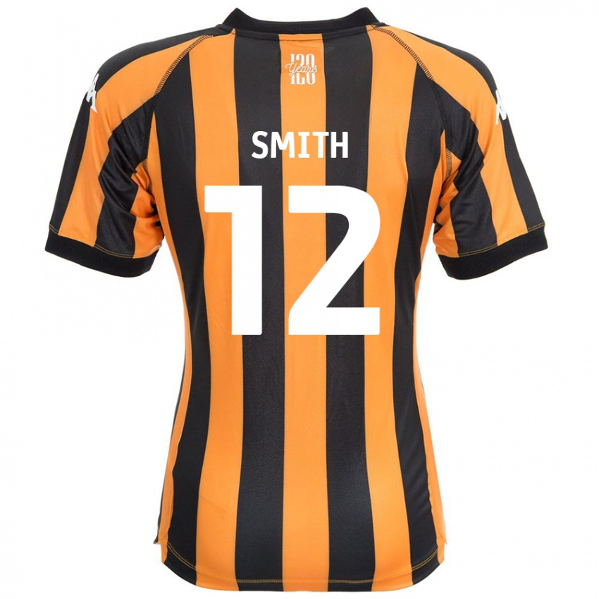 Niño Camiseta Emily Smith #12 Negro Ámbar 1ª Equipación 2024/25 La Camisa