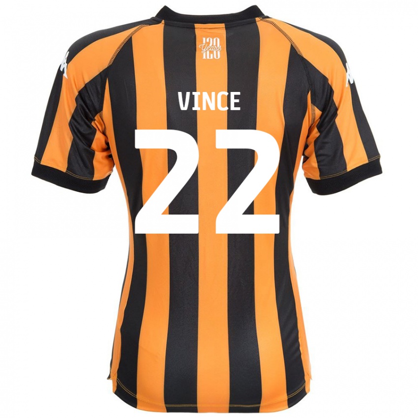 Niño Camiseta Anna Vince #22 Negro Ámbar 1ª Equipación 2024/25 La Camisa