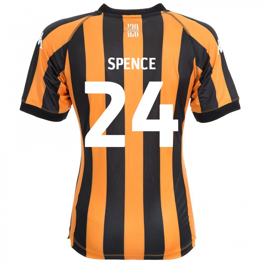 Niño Camiseta Emily Spence #24 Negro Ámbar 1ª Equipación 2024/25 La Camisa