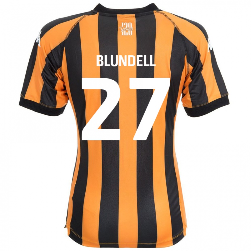 Niño Camiseta Maddie Blundell #27 Negro Ámbar 1ª Equipación 2024/25 La Camisa