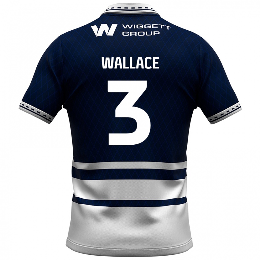 Niño Camiseta Murray Wallace #3 Azul Marino Blanco 1ª Equipación 2024/25 La Camisa