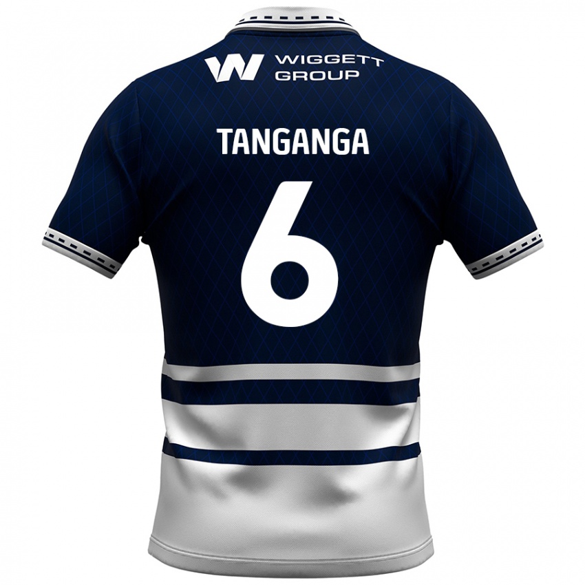 Niño Camiseta Japhet Tanganga #6 Azul Marino Blanco 1ª Equipación 2024/25 La Camisa