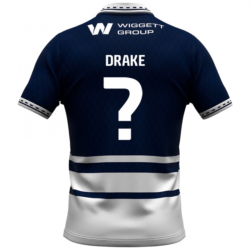 Niño Camiseta Ben Drake #0 Azul Marino Blanco 1ª Equipación 2024/25 La Camisa