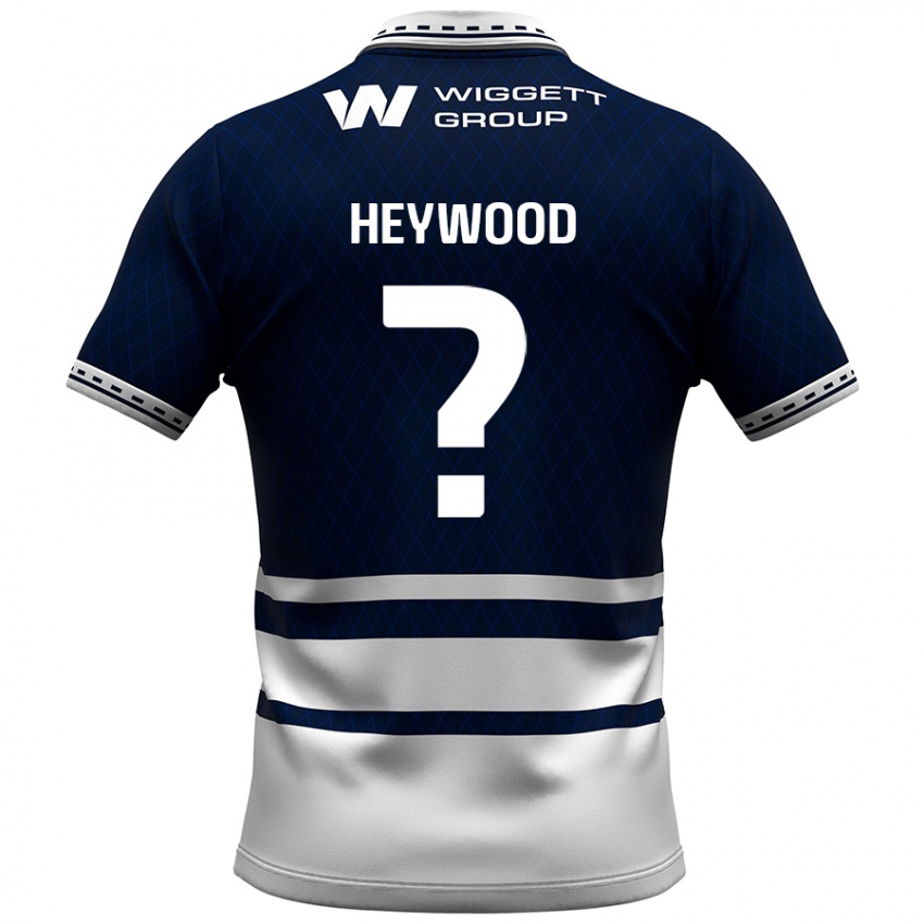 Niño Camiseta Kavalli Heywood #0 Azul Marino Blanco 1ª Equipación 2024/25 La Camisa