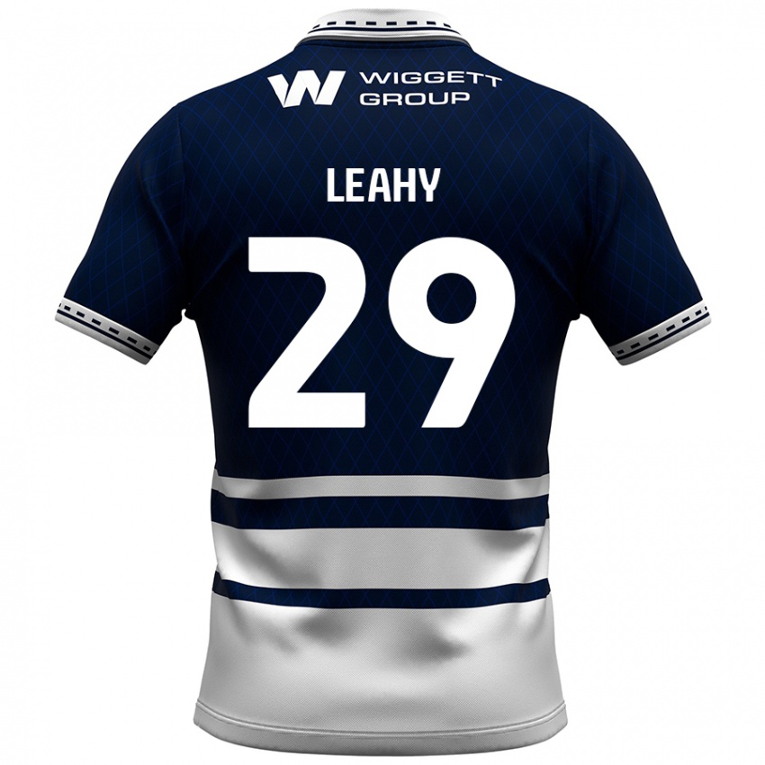 Niño Camiseta Tom Leahy #29 Azul Marino Blanco 1ª Equipación 2024/25 La Camisa