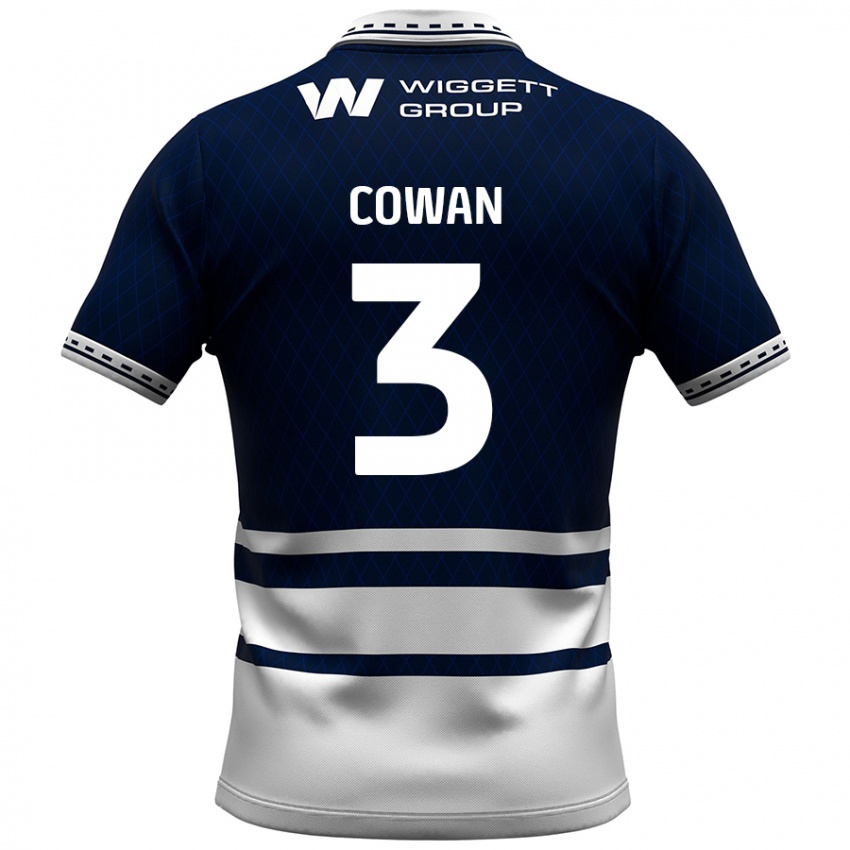 Niño Camiseta Leanne Cowan #3 Azul Marino Blanco 1ª Equipación 2024/25 La Camisa