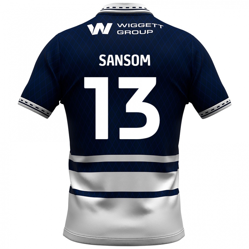 Niño Camiseta Chloe Sansom #13 Azul Marino Blanco 1ª Equipación 2024/25 La Camisa