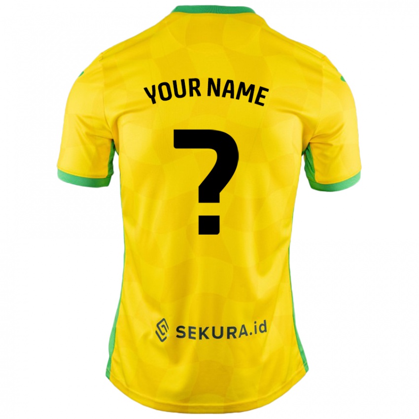 Niño Camiseta Su Nombre #0 Amarillo Verde 1ª Equipación 2024/25 La Camisa