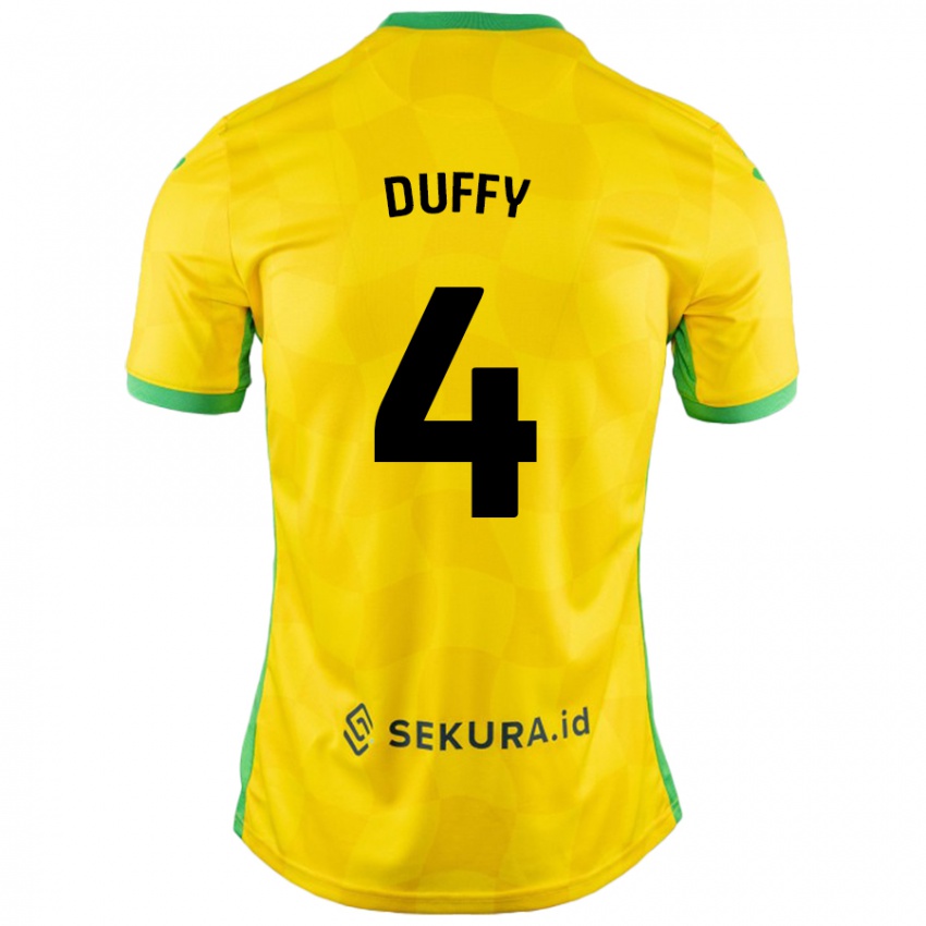 Niño Camiseta Shane Duffy #4 Amarillo Verde 1ª Equipación 2024/25 La Camisa