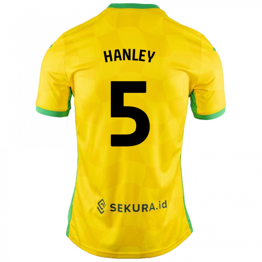 Niño Camiseta Grant Hanley #5 Amarillo Verde 1ª Equipación 2024/25 La Camisa