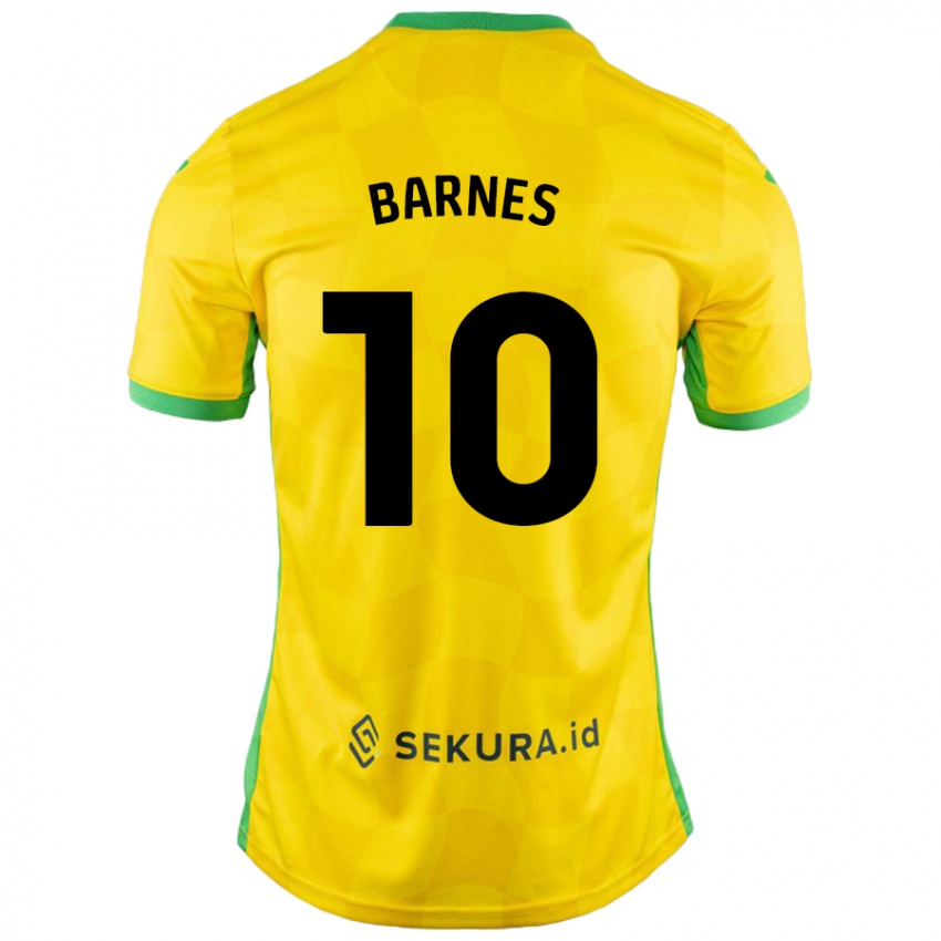 Niño Camiseta Ashley Barnes #10 Amarillo Verde 1ª Equipación 2024/25 La Camisa