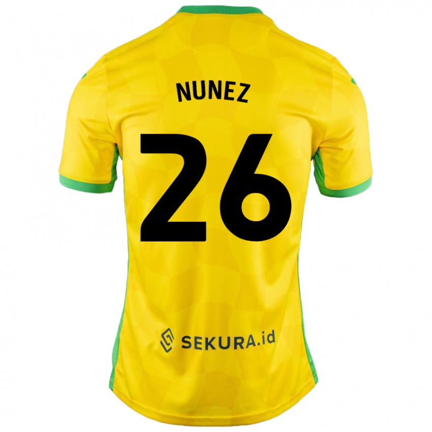 Niño Camiseta Marcelino Núñez #26 Amarillo Verde 1ª Equipación 2024/25 La Camisa