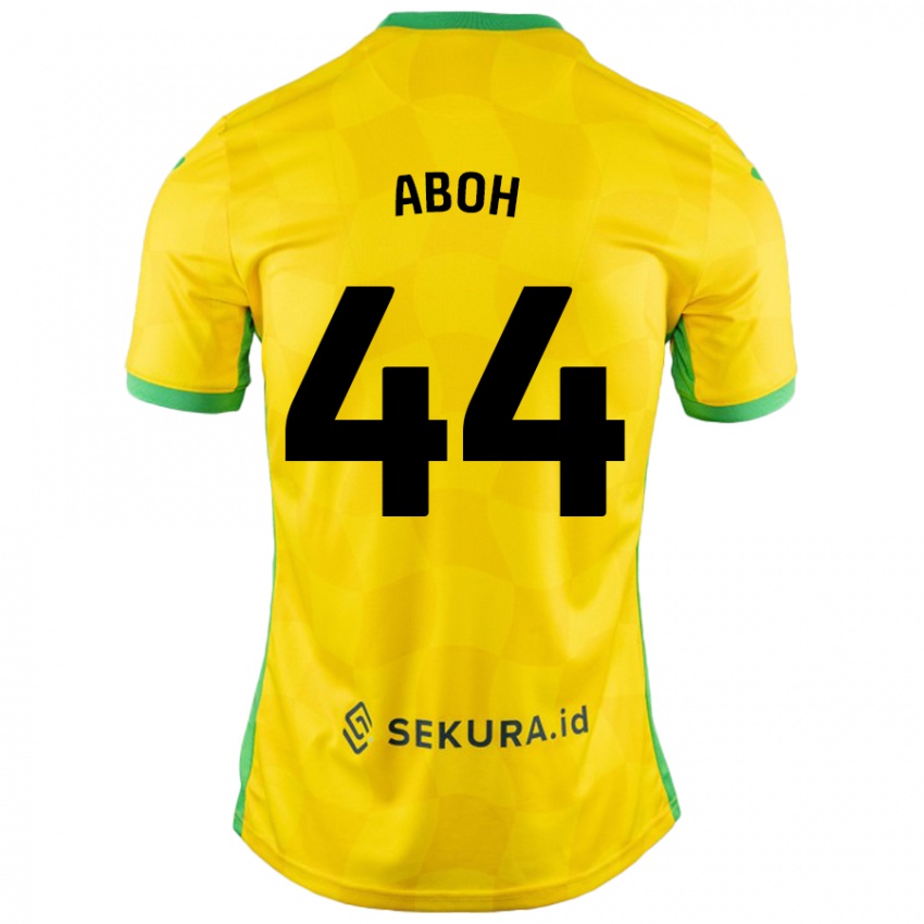 Niño Camiseta Ken Aboh #44 Amarillo Verde 1ª Equipación 2024/25 La Camisa