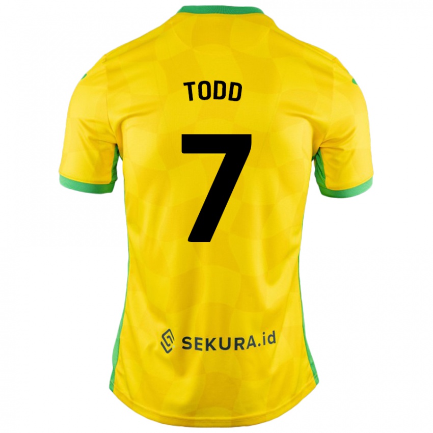 Niño Camiseta Megan Todd #7 Amarillo Verde 1ª Equipación 2024/25 La Camisa