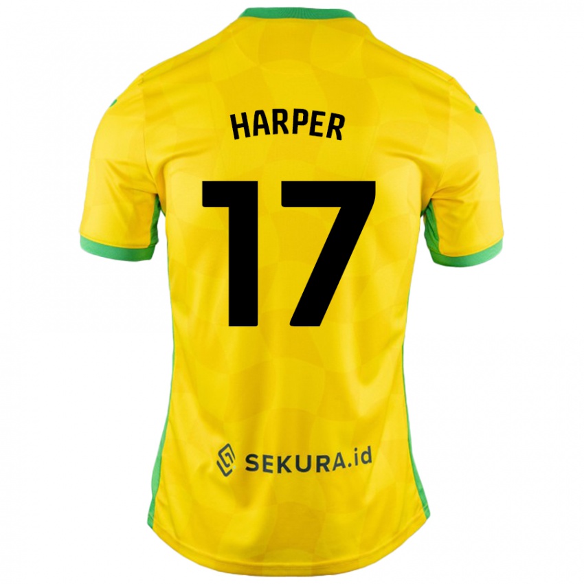 Niño Camiseta Jess Harper #17 Amarillo Verde 1ª Equipación 2024/25 La Camisa