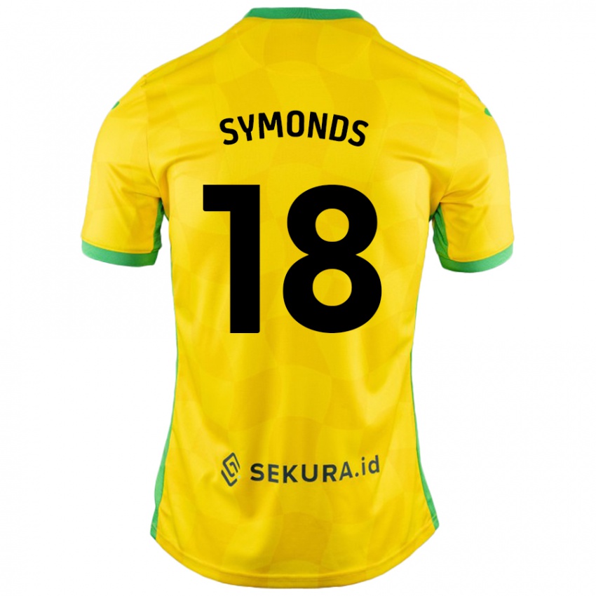 Niño Camiseta Freya Symonds #18 Amarillo Verde 1ª Equipación 2024/25 La Camisa