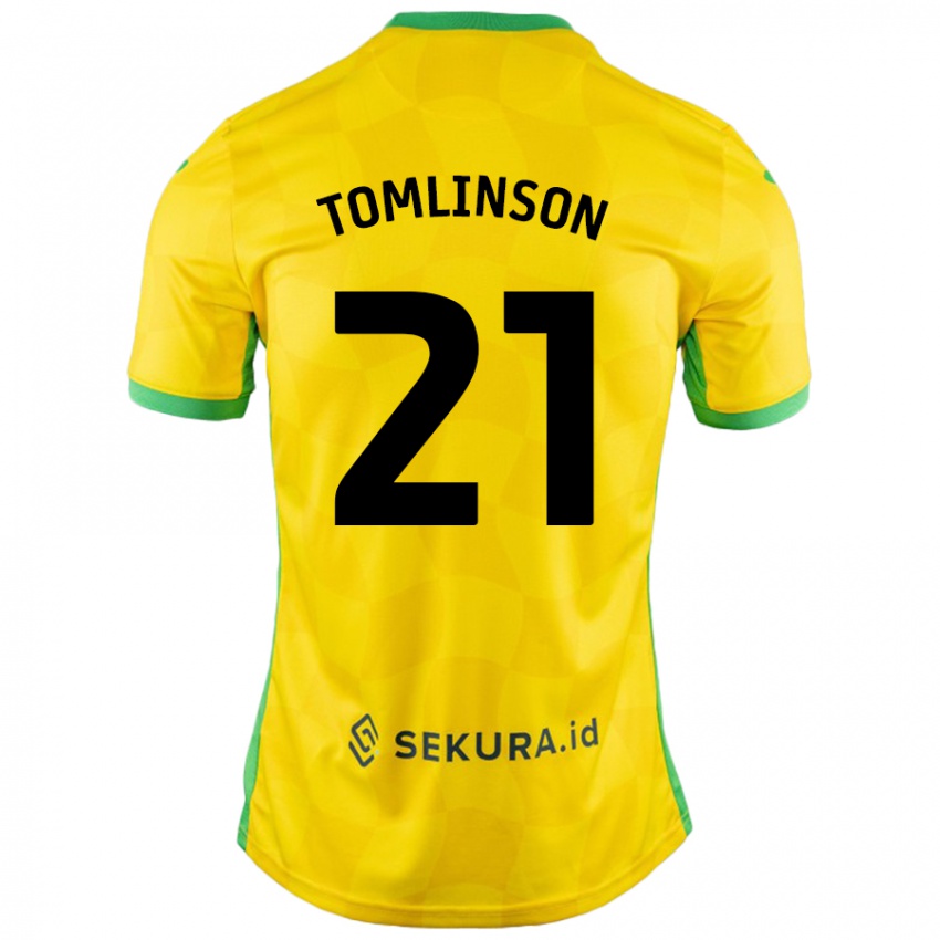 Niño Camiseta Lauren Tomlinson #21 Amarillo Verde 1ª Equipación 2024/25 La Camisa