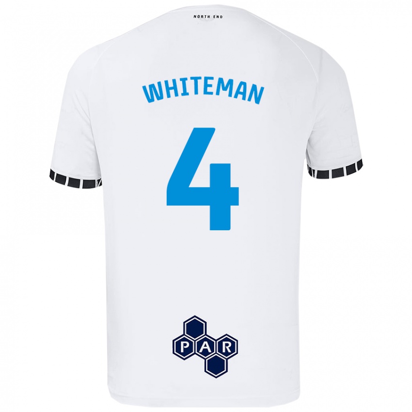 Niño Camiseta Ben Whiteman #4 Blanco 1ª Equipación 2024/25 La Camisa