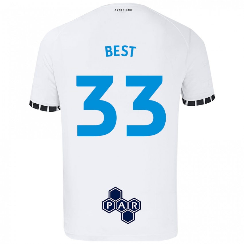 Niño Camiseta Kian Best #33 Blanco 1ª Equipación 2024/25 La Camisa