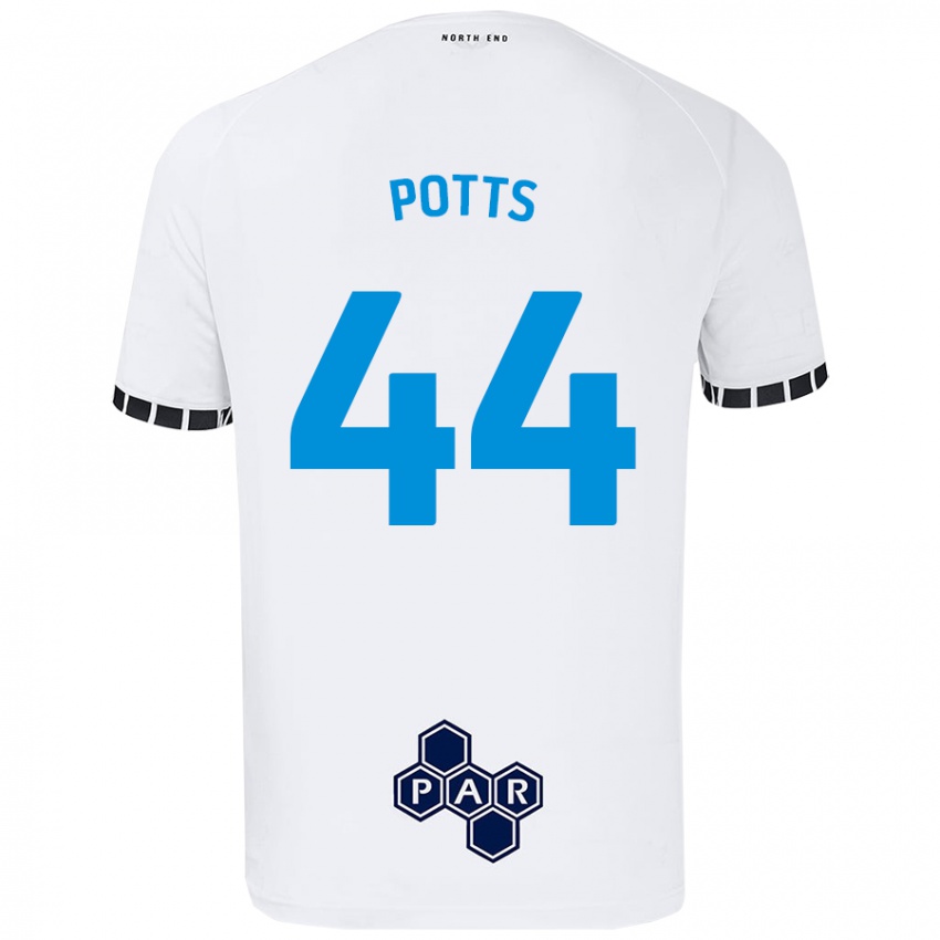 Niño Camiseta Brad Potts #44 Blanco 1ª Equipación 2024/25 La Camisa