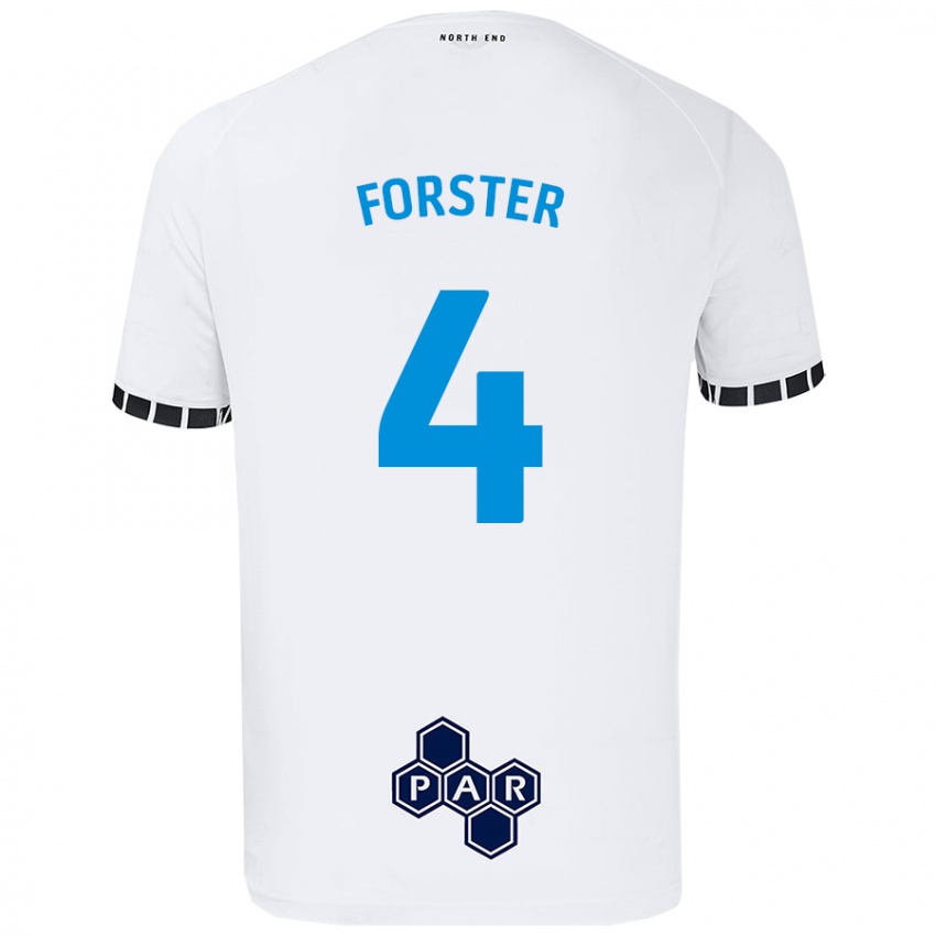 Niño Camiseta Hannah Forster #4 Blanco 1ª Equipación 2024/25 La Camisa