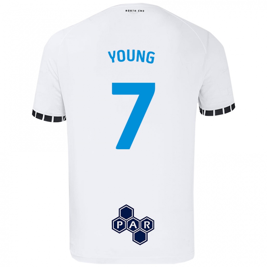 Niño Camiseta Danielle Young #7 Blanco 1ª Equipación 2024/25 La Camisa