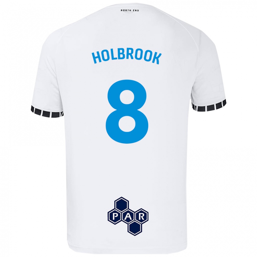 Niño Camiseta Jess Holbrook #8 Blanco 1ª Equipación 2024/25 La Camisa