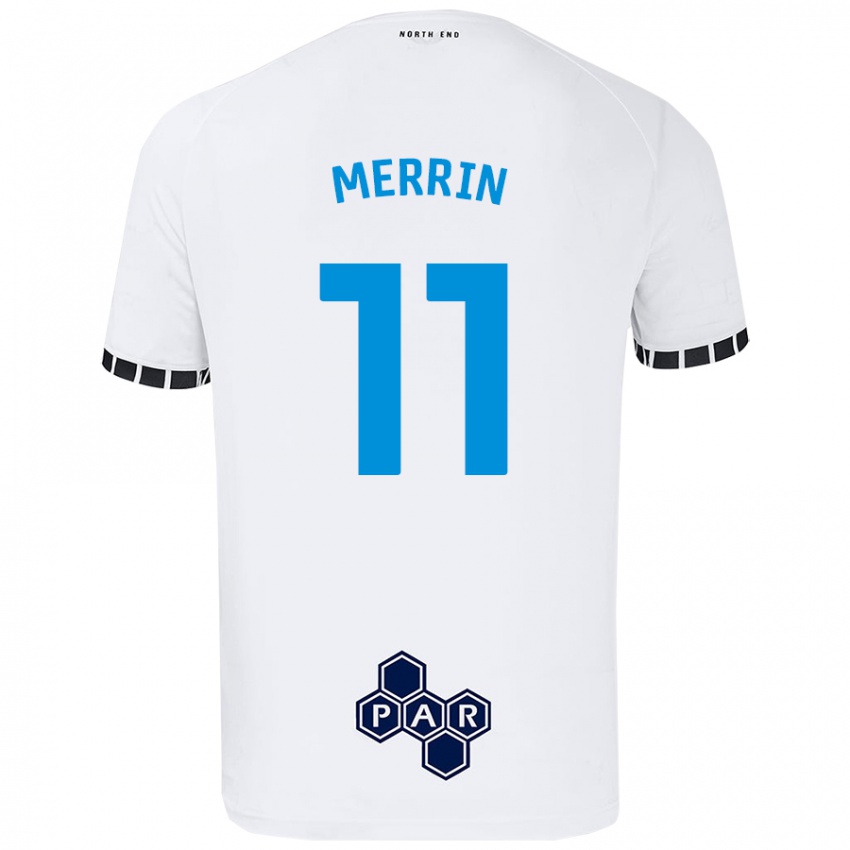 Niño Camiseta Laura Merrin #11 Blanco 1ª Equipación 2024/25 La Camisa