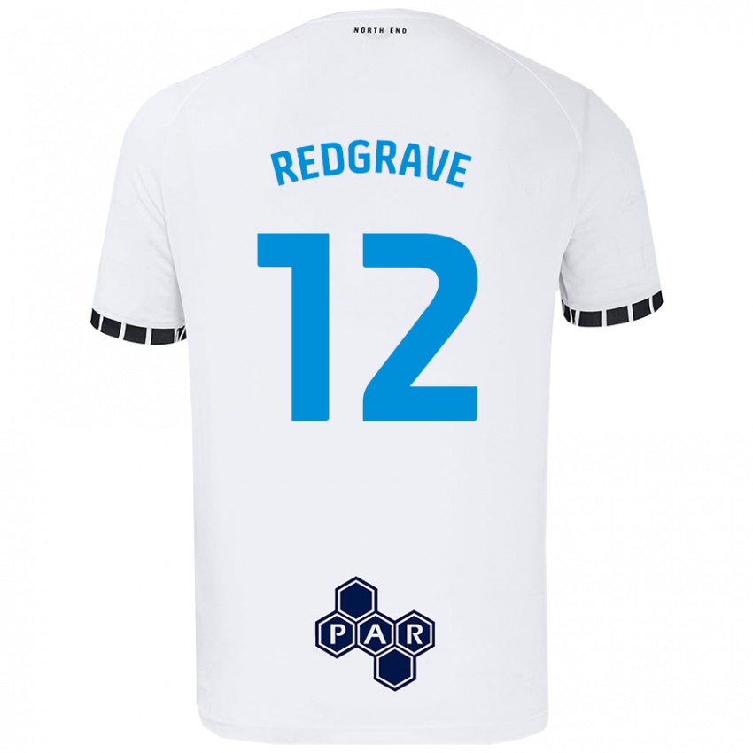 Niño Camiseta Jodie Redgrave #12 Blanco 1ª Equipación 2024/25 La Camisa