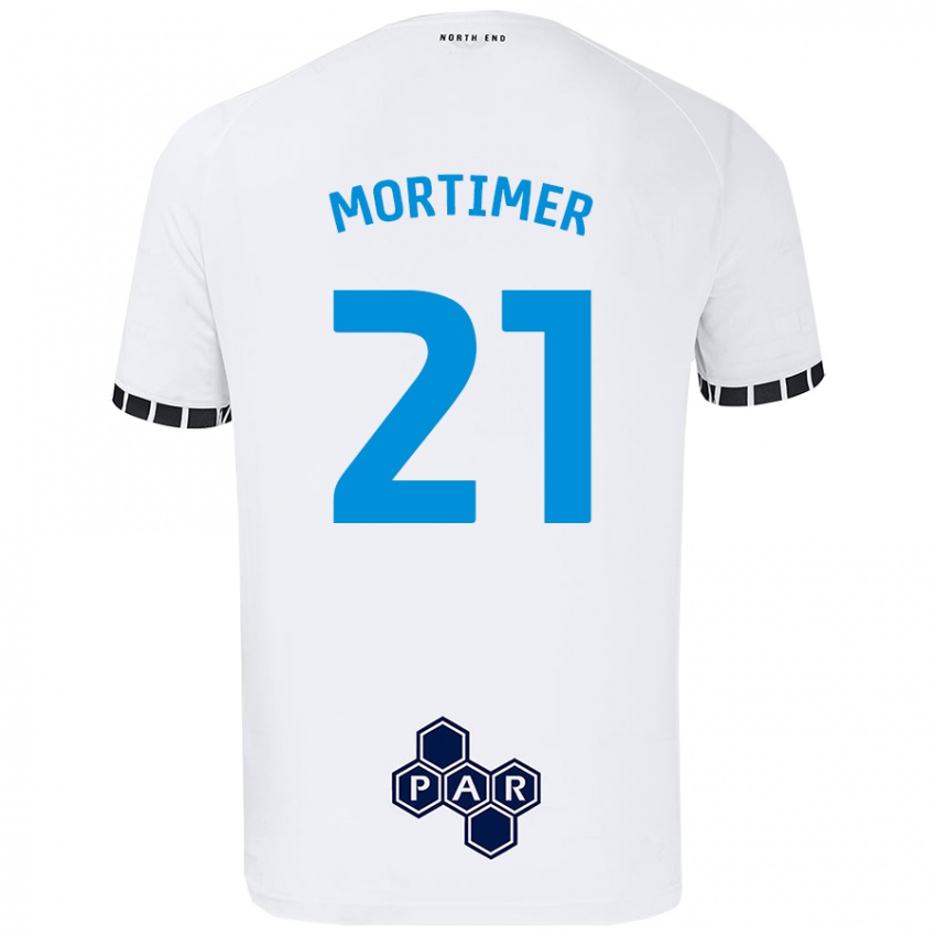 Niño Camiseta Jodie Mortimer #21 Blanco 1ª Equipación 2024/25 La Camisa