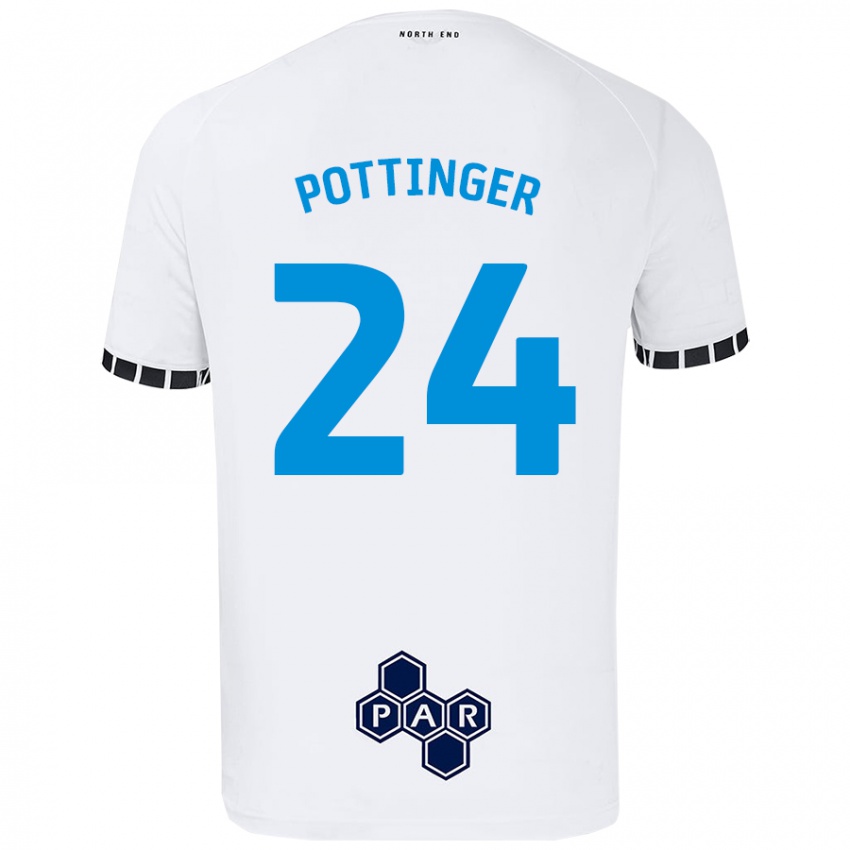 Niño Camiseta Kaya Pottinger #24 Blanco 1ª Equipación 2024/25 La Camisa