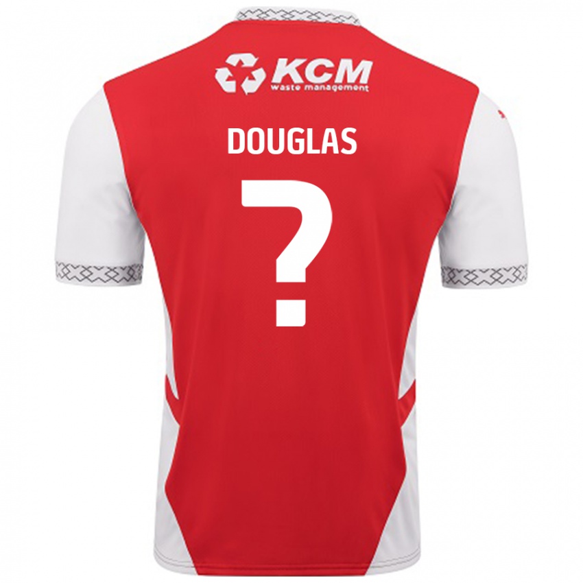 Niño Camiseta Hamish Douglas #0 Rojo Blanco 1ª Equipación 2024/25 La Camisa